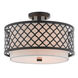 Arabesque 3 Light 15 inch English Bronze Semi-Flush Mount Ceiling Light