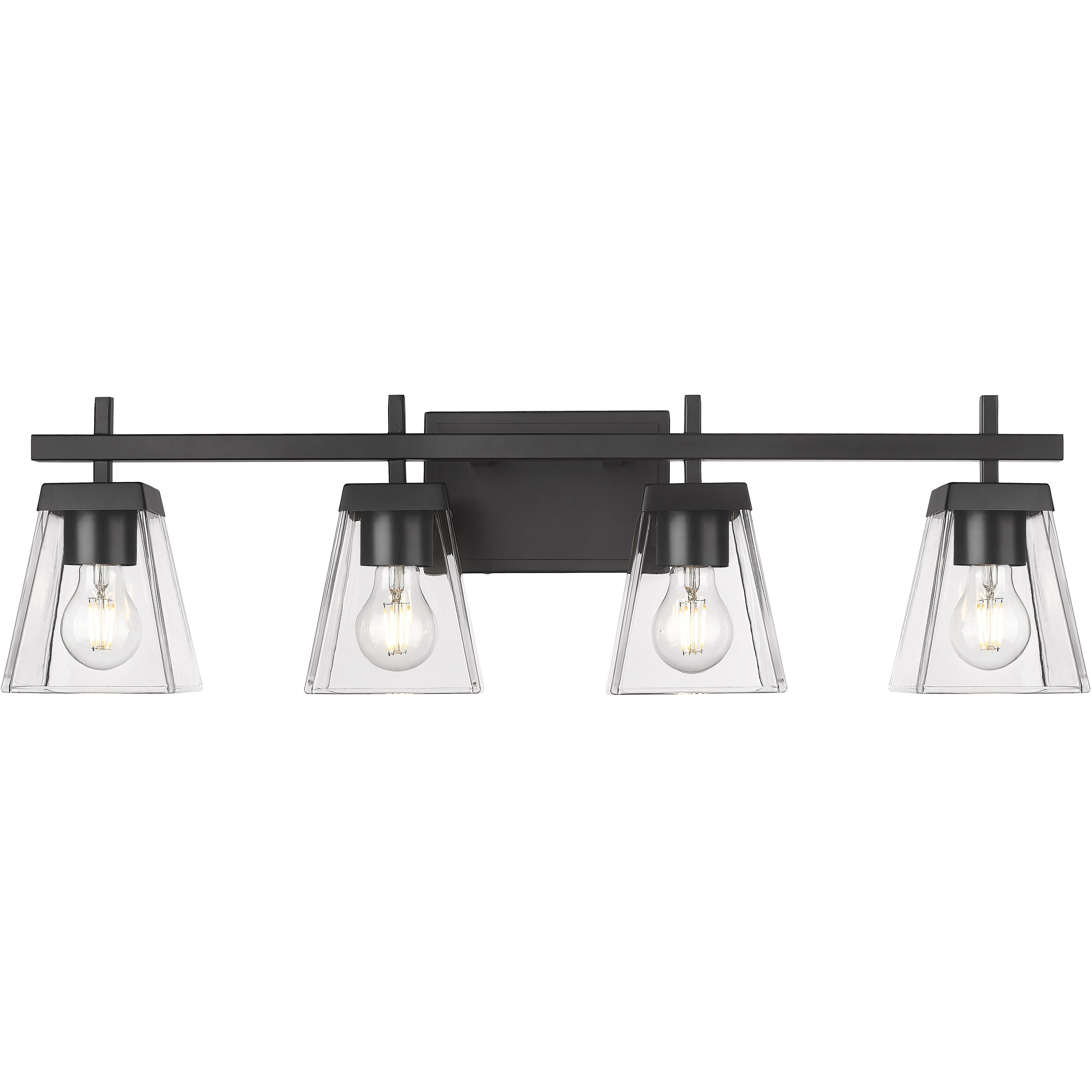 Lauren 4 Light 30.5 inch Matte Black Vanity Wall Light