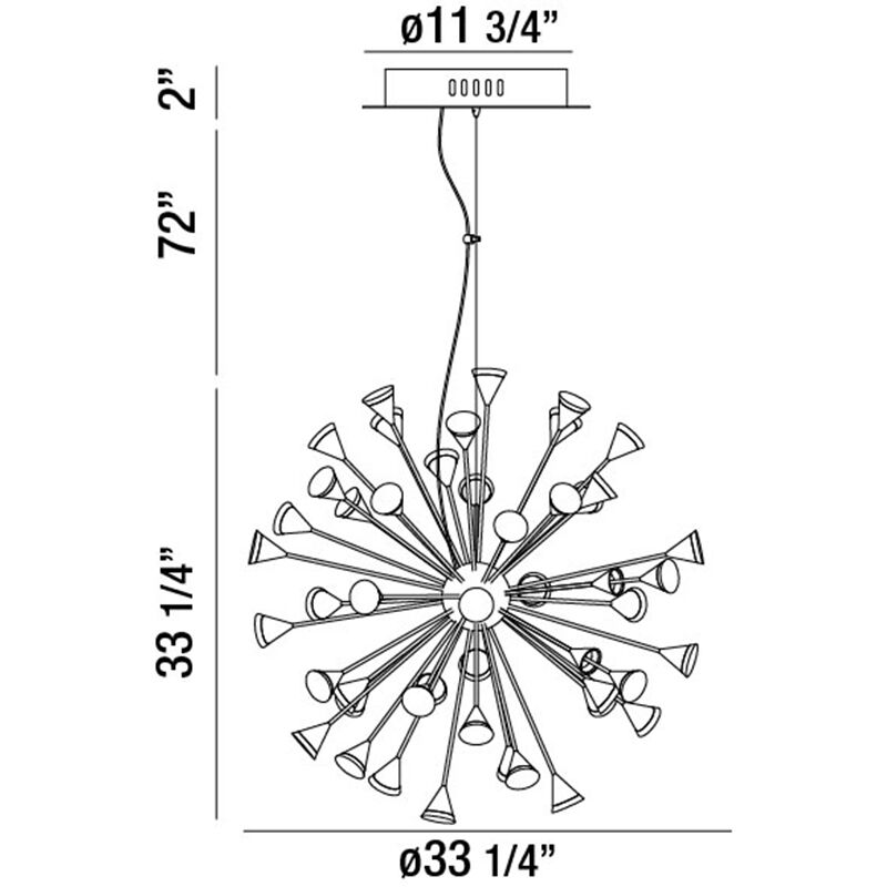 Esplo LED 33 inch Chrome Chandelier Ceiling Light