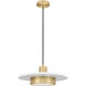 Ludo LED 16 inch Matte White and Modern Gold Pendant Ceiling Light