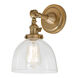 Soho Madison 1 Light 7 inch Satin Brass Wall Sconce Wall Light in Clear Mouth Blown, Swivel