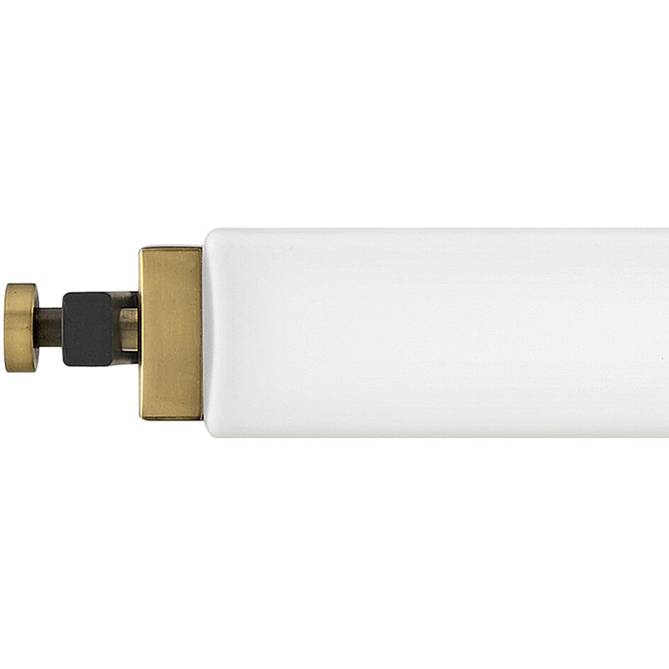 Rollins LED 24 inch Black with Heritage Brass Bath Light Wall Light in Black / Heritage Brass, Vertical