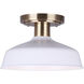 Bello 1 Light 10 inch Gold and White Semi-Flush Mount Ceiling Light