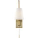 Owen 12 inch 60.00 watt Warm Brass Adjustable Wall Sconce Wall Light, Essentials
