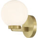 Ardeva 1 Light 6 inch Vintage Brass Wall Sconce Wall Light