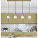 Ballston White Mouchette 4 Light 49.5 inch Satin Gold Linear Pendant Ceiling Light