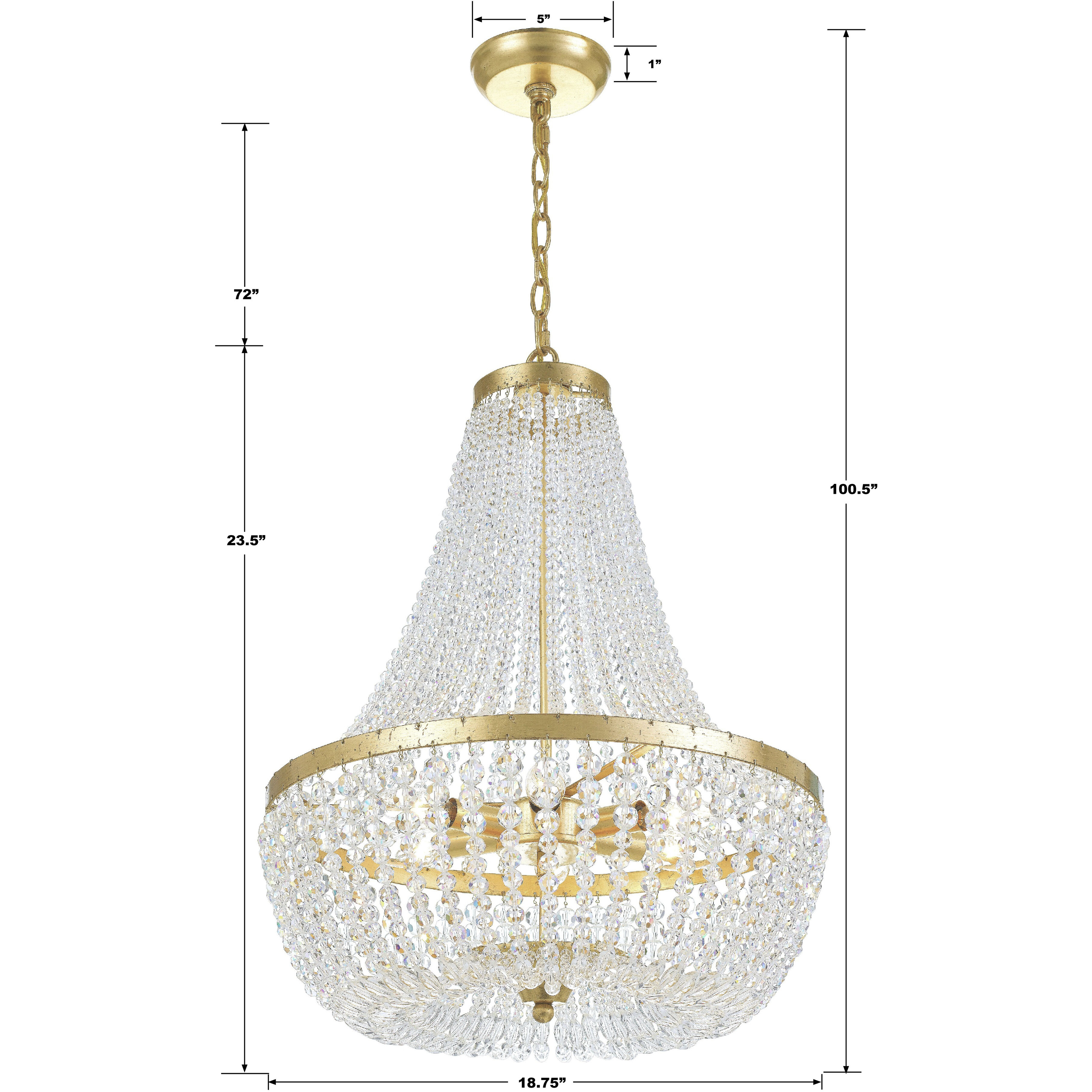 Rylee 6 Light 18.75 inch Antique Gold Chandelier Ceiling Light