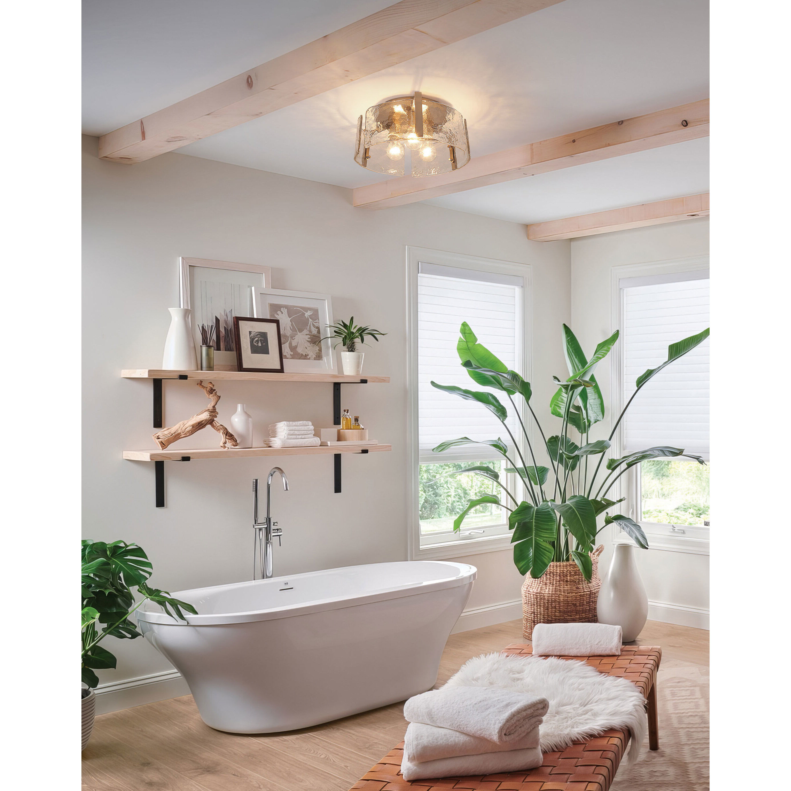 Aenon 3 Light 15 inch Pewter Flush Mount Ceiling Light