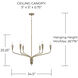 Palmer 6 Light 34.5 inch Antiqued Brass Chandelier Ceiling Light