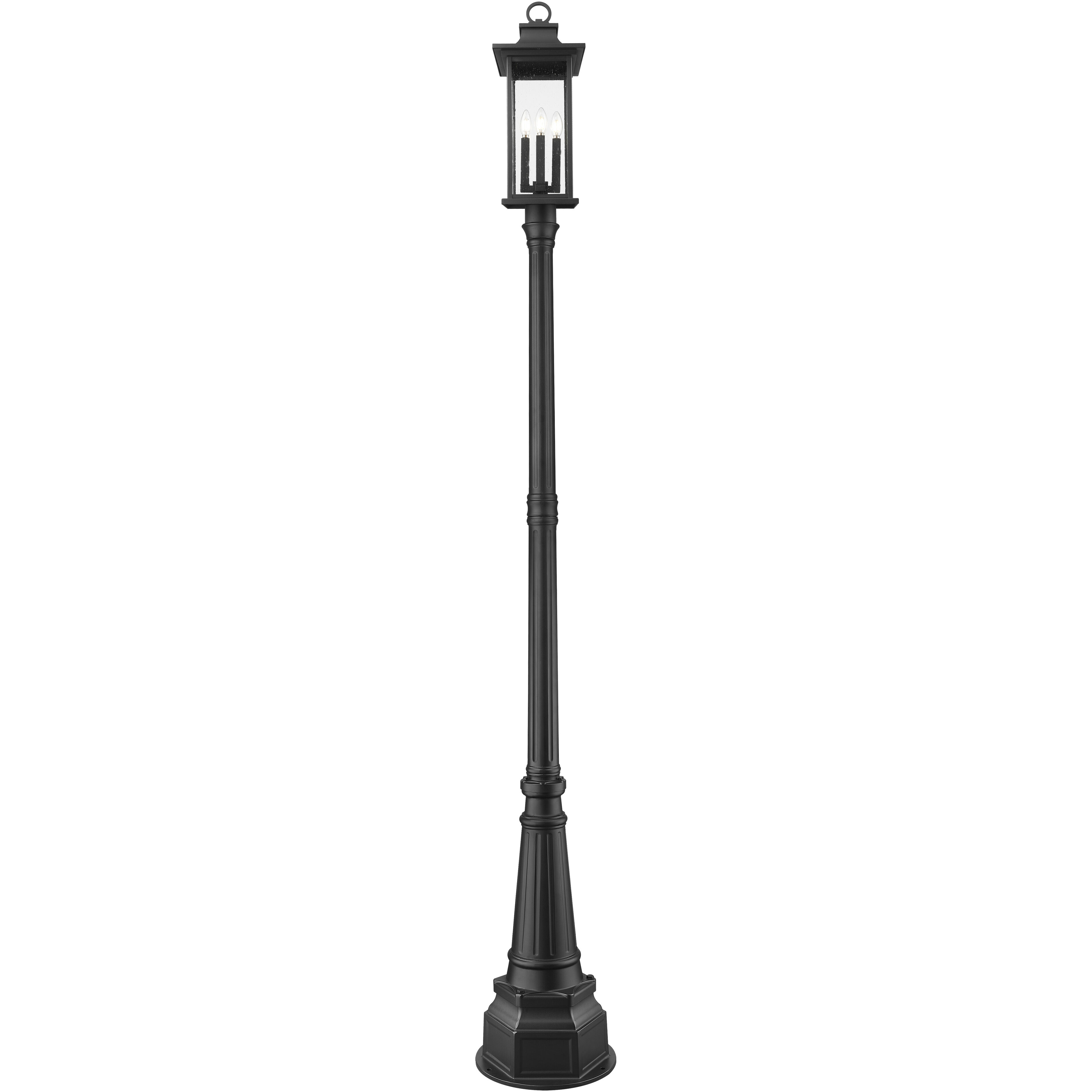 Tiberius 4 Light 107.25 inch Black Outdoor Post Mounted Fixture
