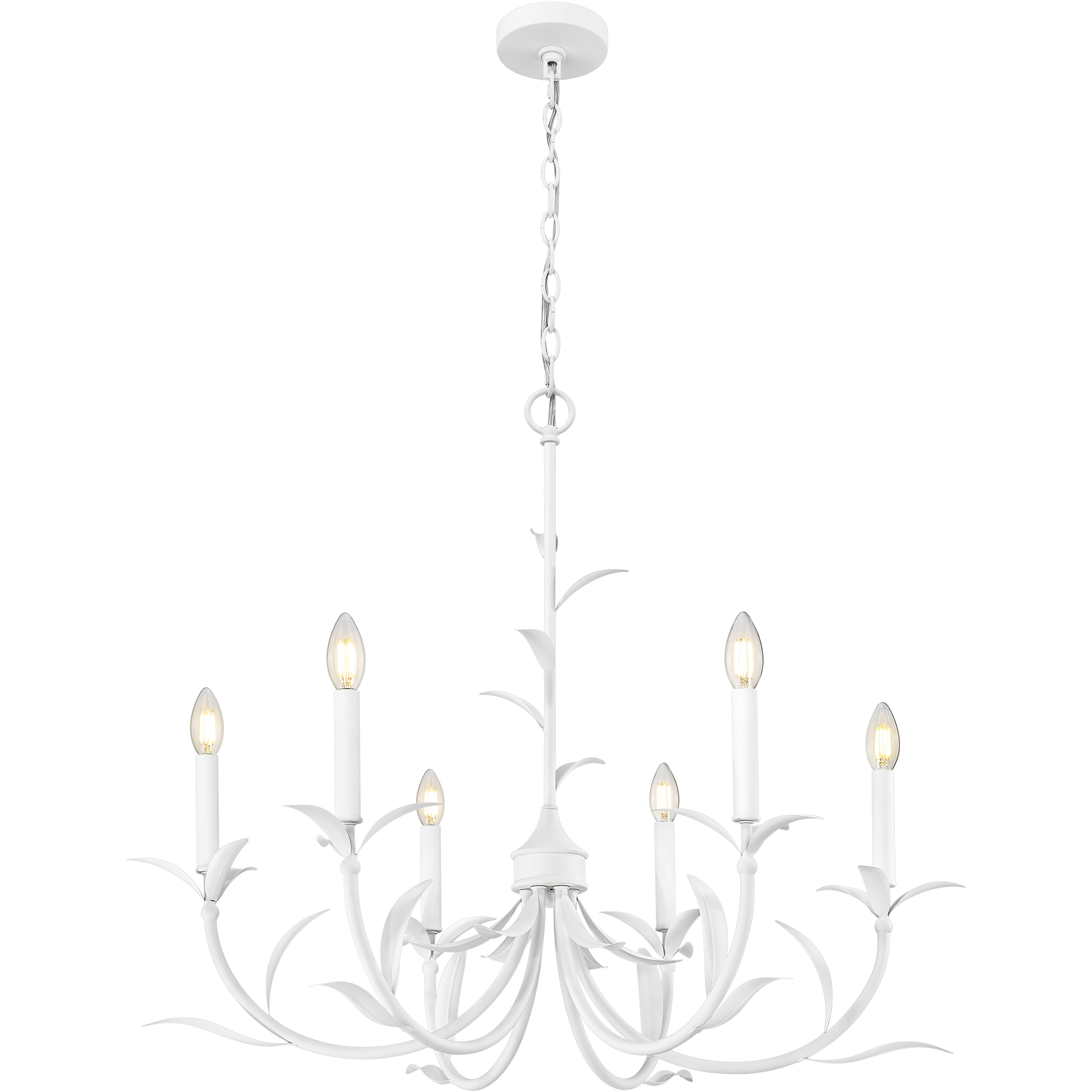 Aslin 6 Light 31 inch Textured White Chandelier Ceiling Light