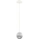 Cabochon LED 6.2 inch Salt White with White Marble Pendant Ceiling Light in 3000K LED, Smoke