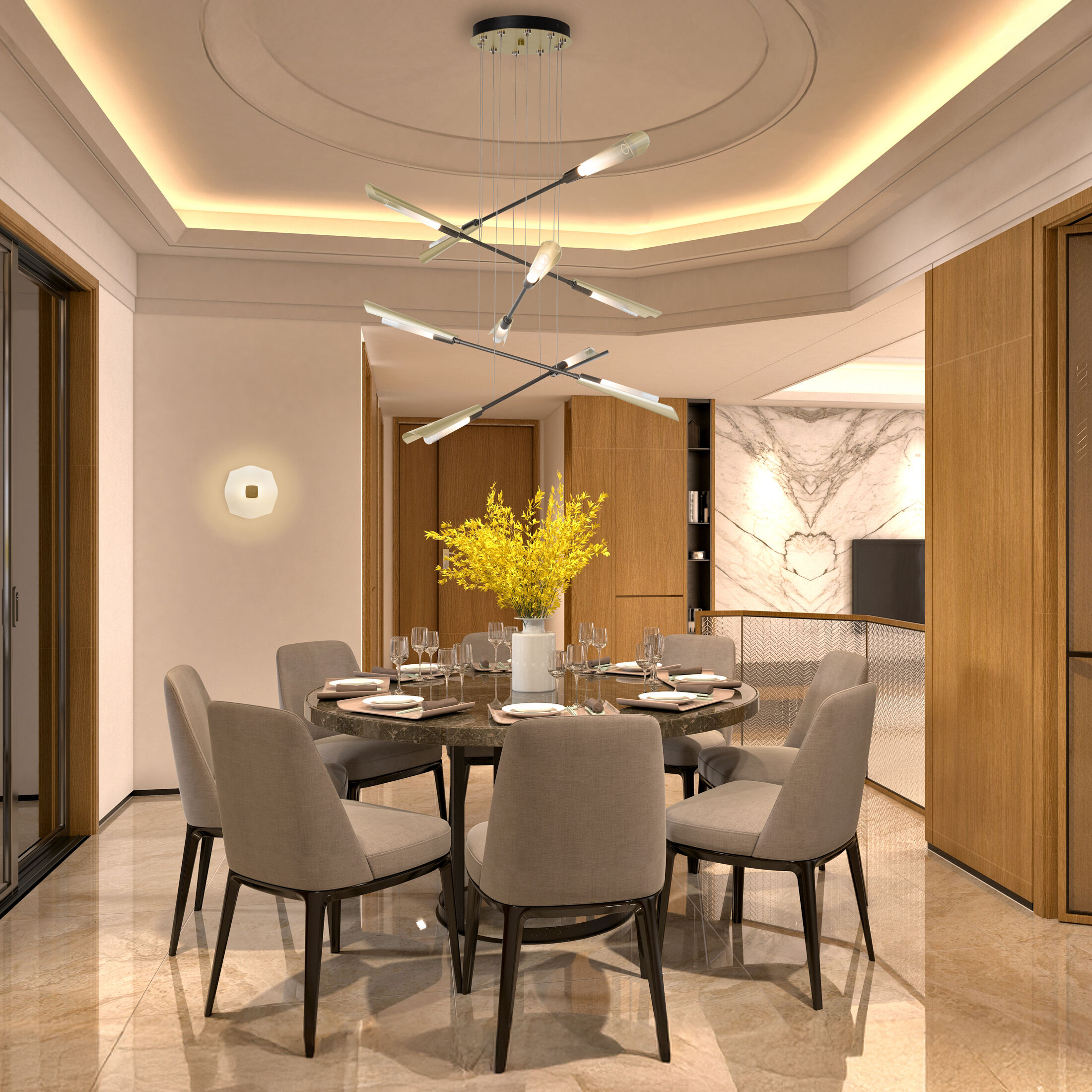 Flight 10 Light 39.9 inch Black/Soft Gold Pendant Ceiling Light, Small