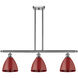 Ballston Plymouth Dome LED 36 inch Brushed Satin Nickel Island Light Ceiling Light in Matte Red