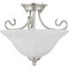 Coronado 2 Light 16 inch Brushed Nickel Semi-Flush Mount Ceiling Light