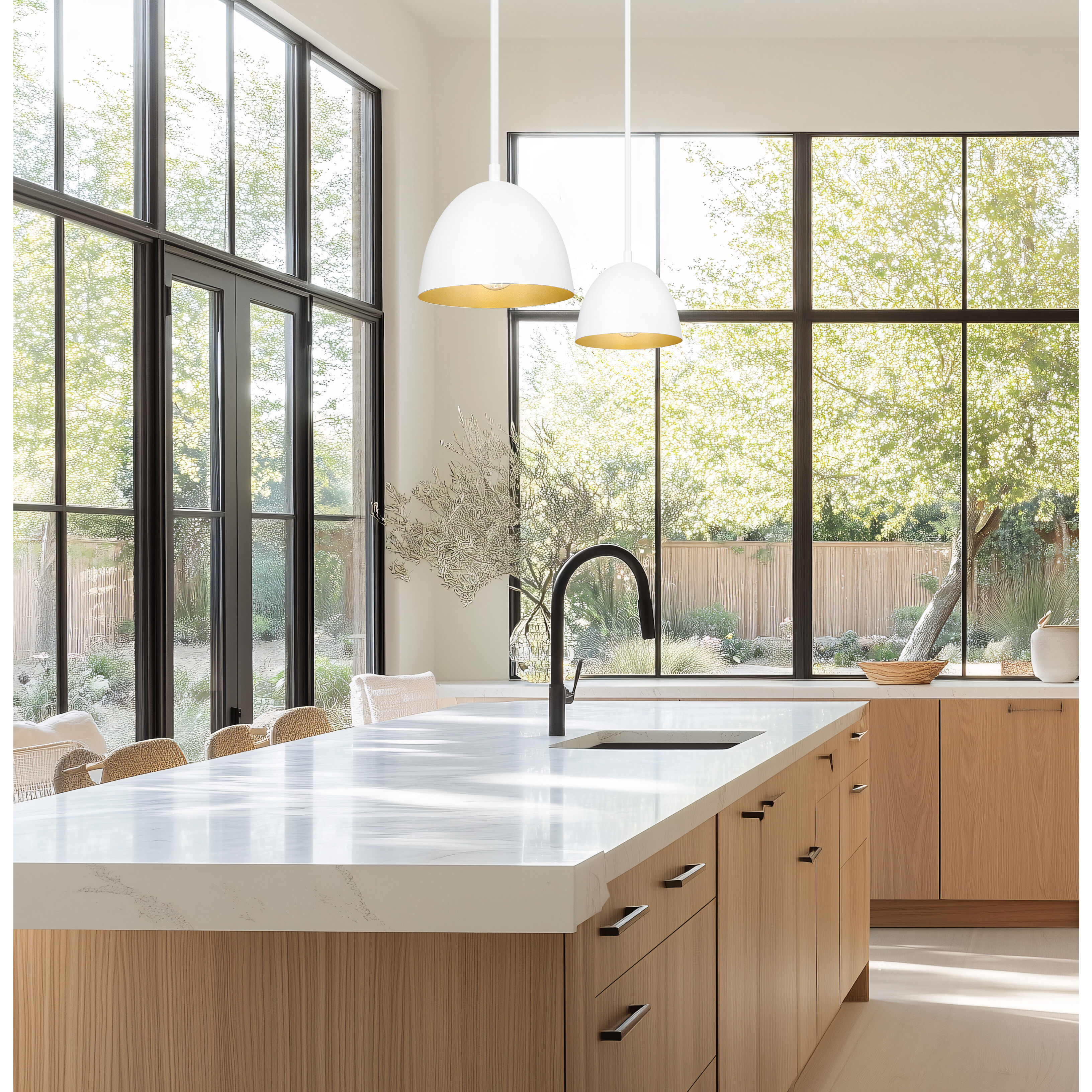 Vega Pendant Ceiling Light in Matte White