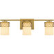 Tenley 3 Light 24.25 inch Aged Brass Bath Light Wall Light, Large