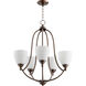 Barkley 5 Light 24 inch Oiled Bronze Chandelier Ceiling Light in Satin Opal