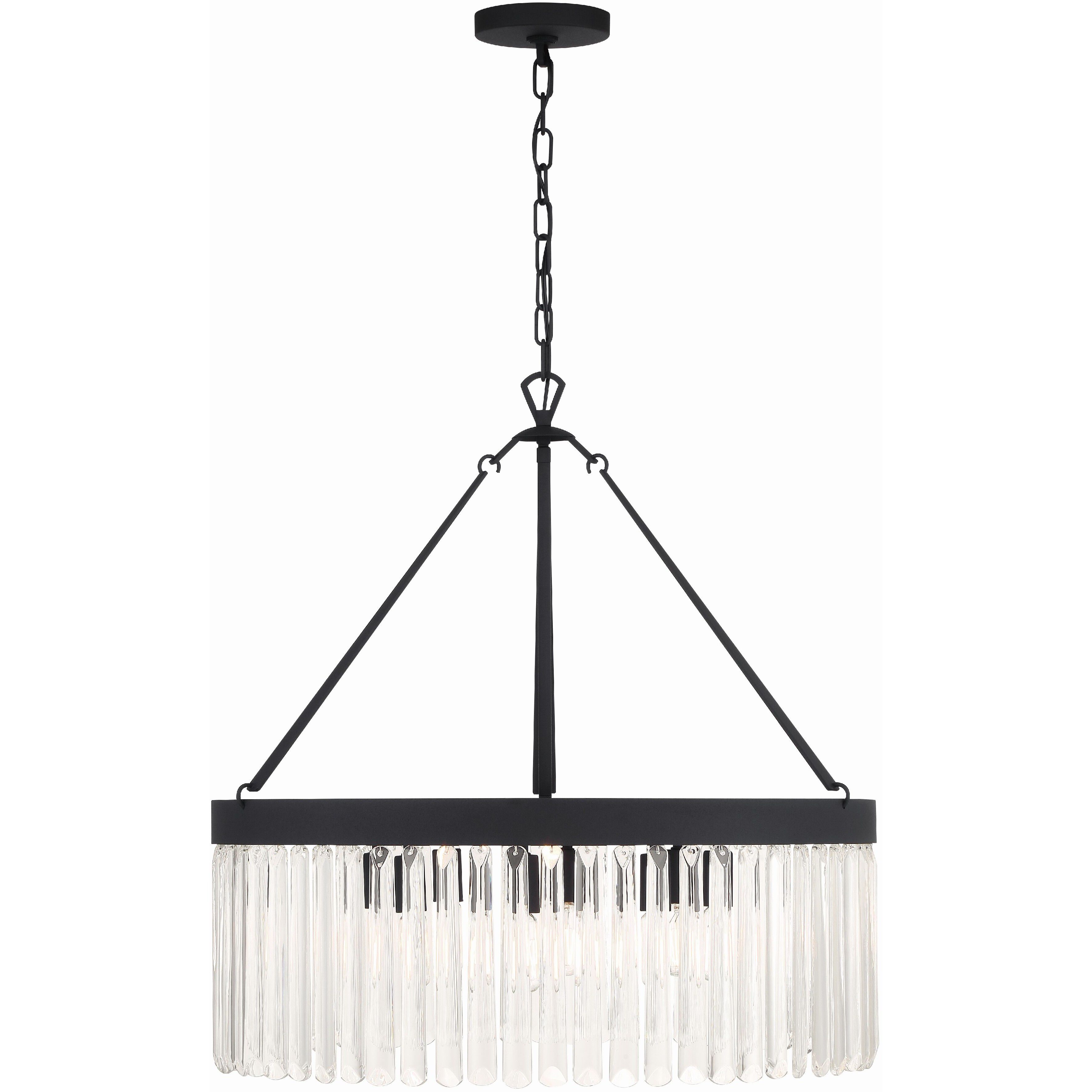 Emory 8 Light 24 inch Black Forged Chandelier Ceiling Light