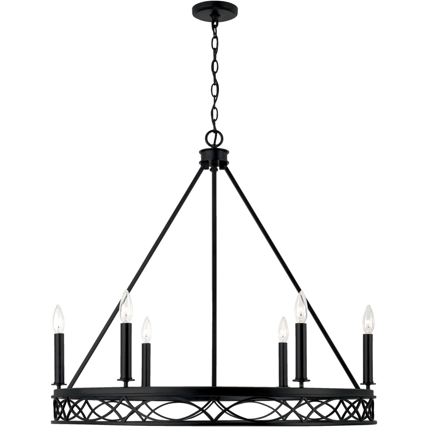 Avery 6 Light 32 inch Matte Black Chandelier Ceiling Light