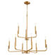 Tempo 9 Light 28.75 inch Aged Brass Chandelier Ceiling Light
