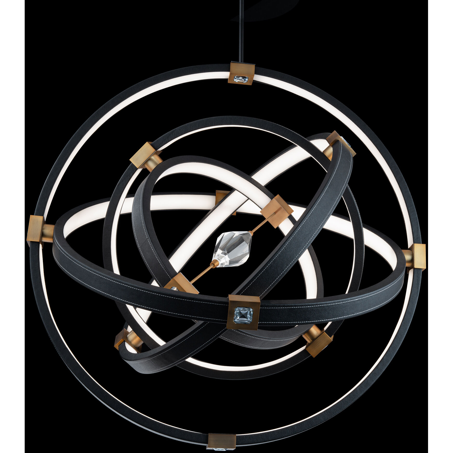 Atomic LED 36.44 inch Black and Aged Brass Pendant Ceiling Light in Black-Aged Brass, Beyond