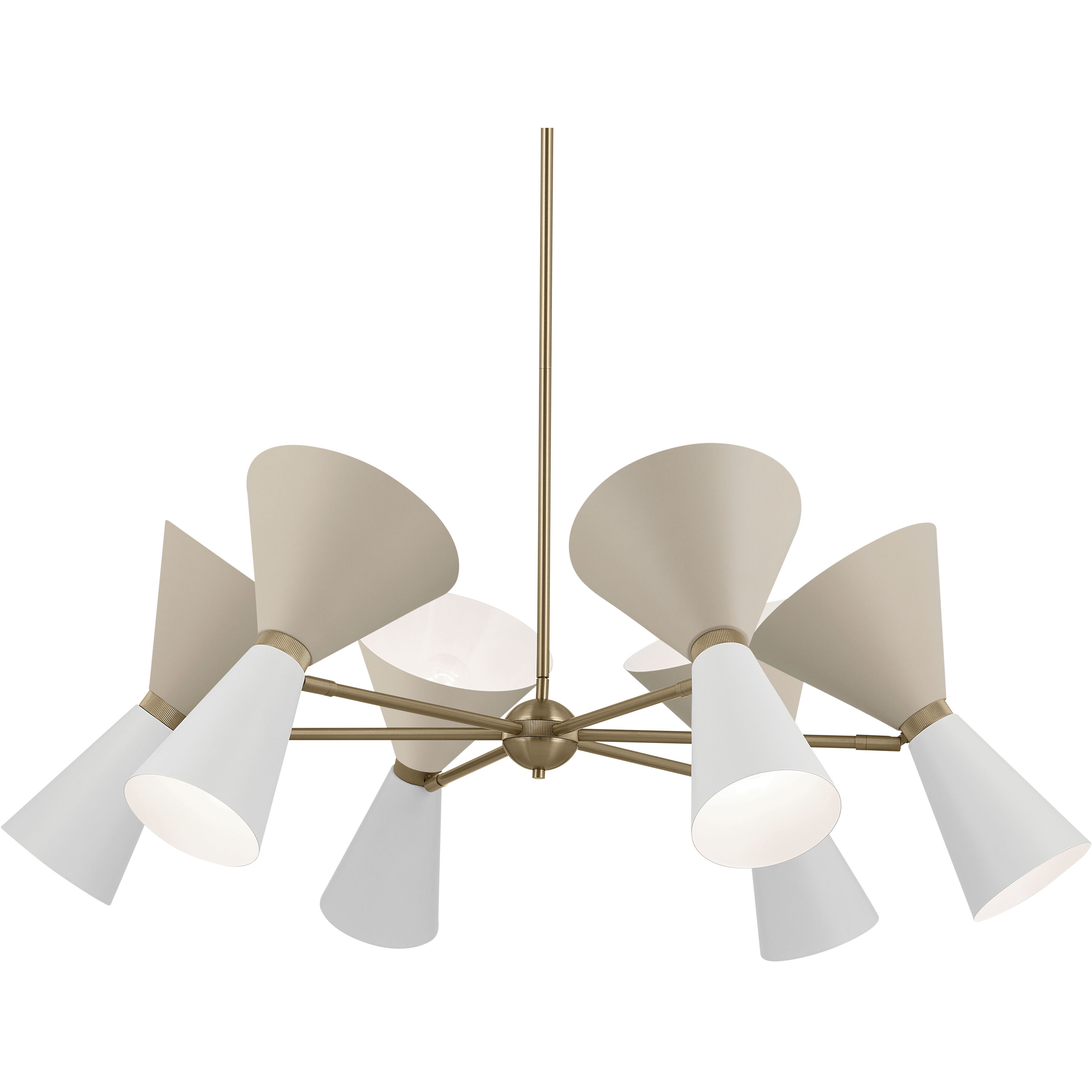 Phix LED 38.75 inch Champagne Bronze with Greige and White Chandelier Ceiling Light