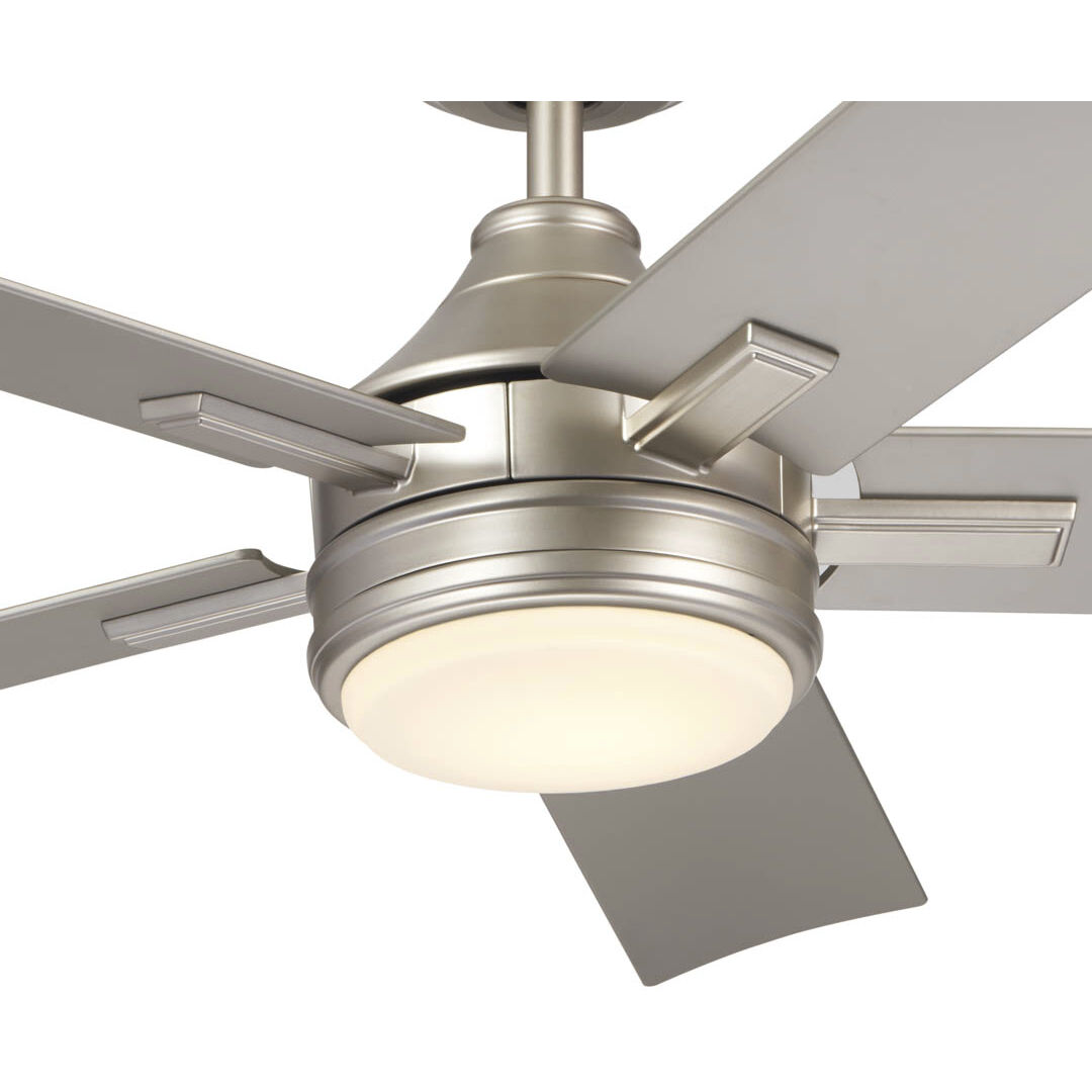 Tide 52 inch Brushed Nickel with Silver Blades Ceiling Fan