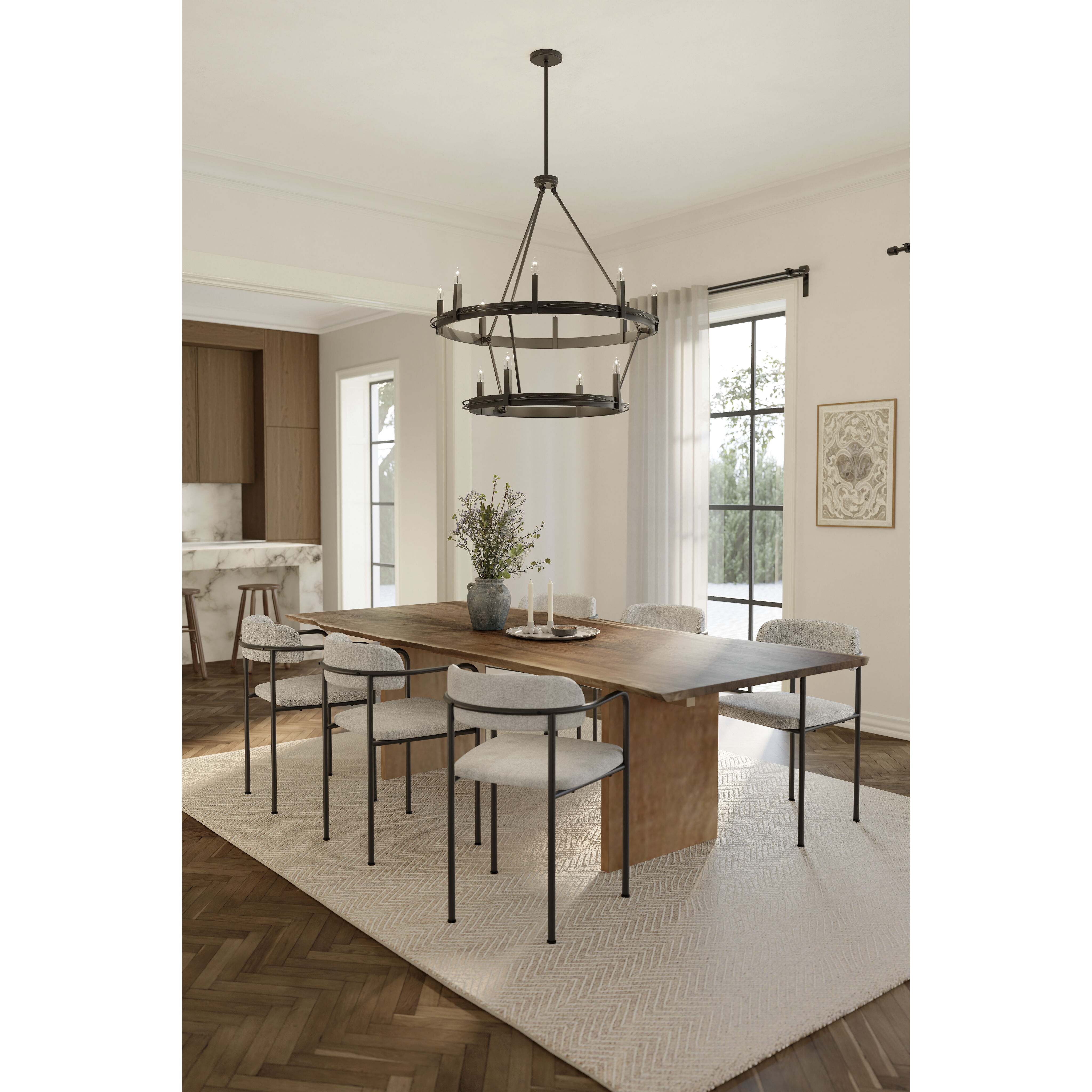 Dalvor 12 Light 42.75 inch Dark Bronze Pendant Ceiling Light