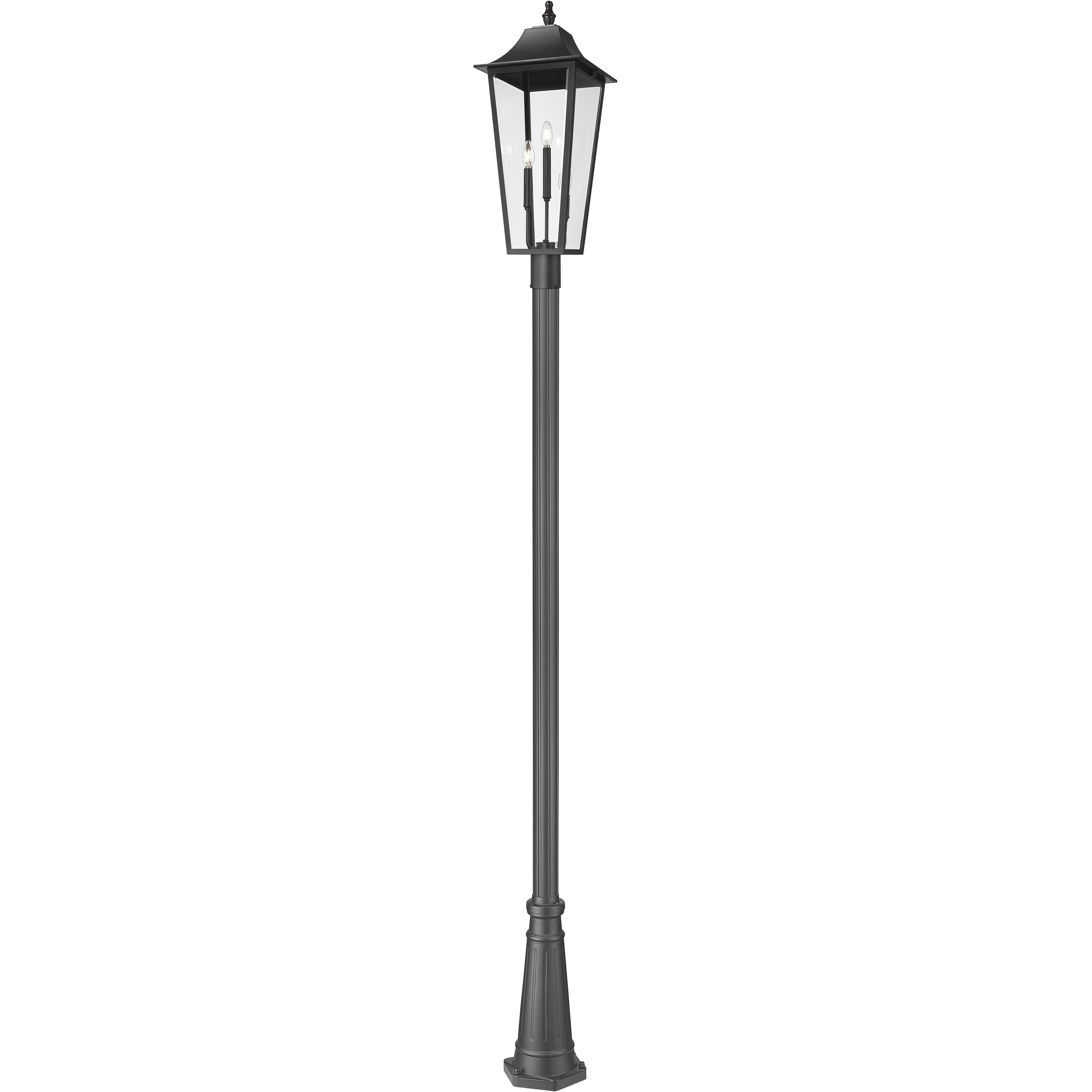Gannon 3 Light 125.5 inch Black Outdoor Post Mounted Fixture in G9