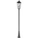 Gannon 3 Light 125.5 inch Black Outdoor Post Mounted Fixture in G9