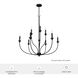 Southcrest 9 Light 36 inch Flat Matte Black 2-Tier Chandelier Ceiling Light