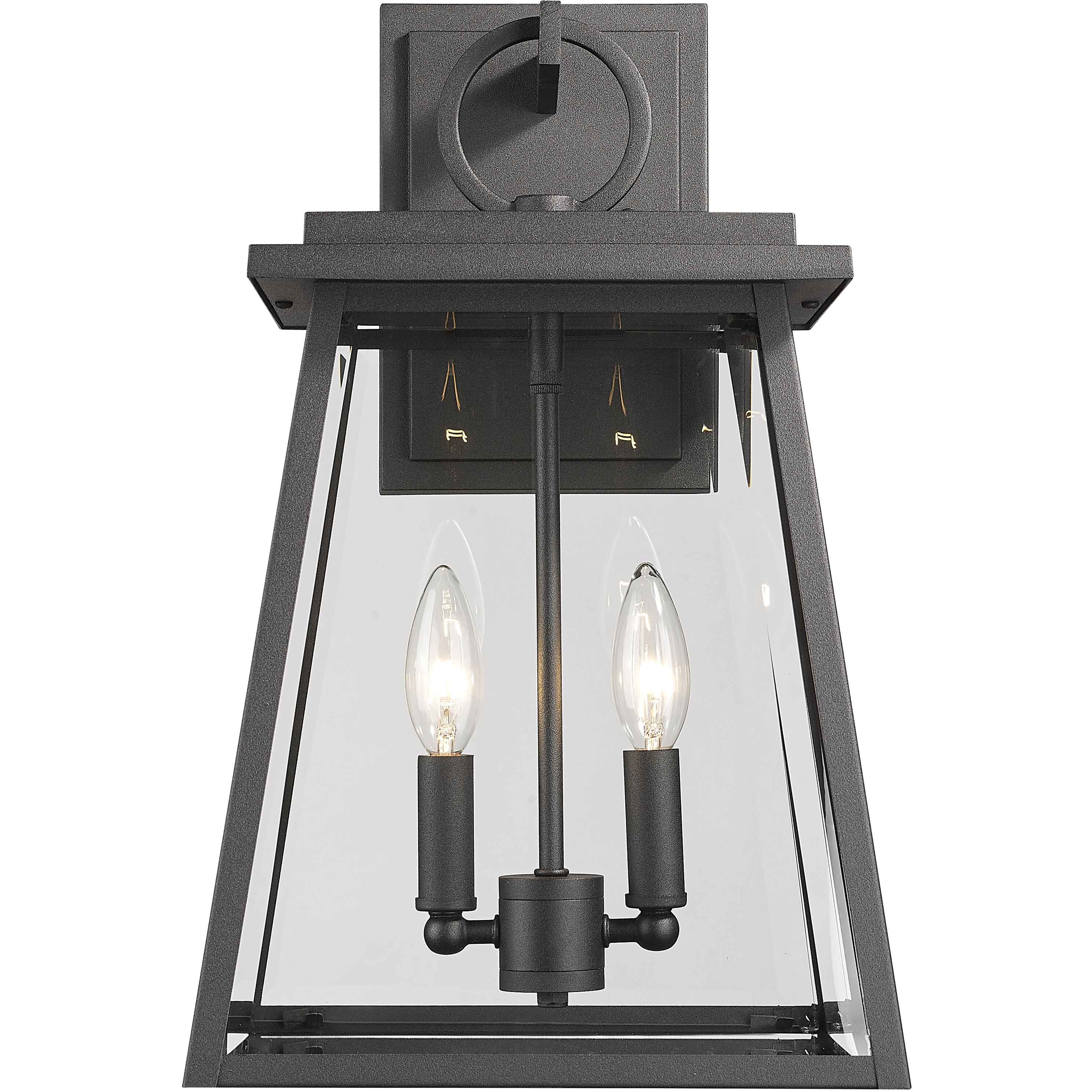 Broughton 2 Light 17.5 inch Black Outdoor Wall Light
