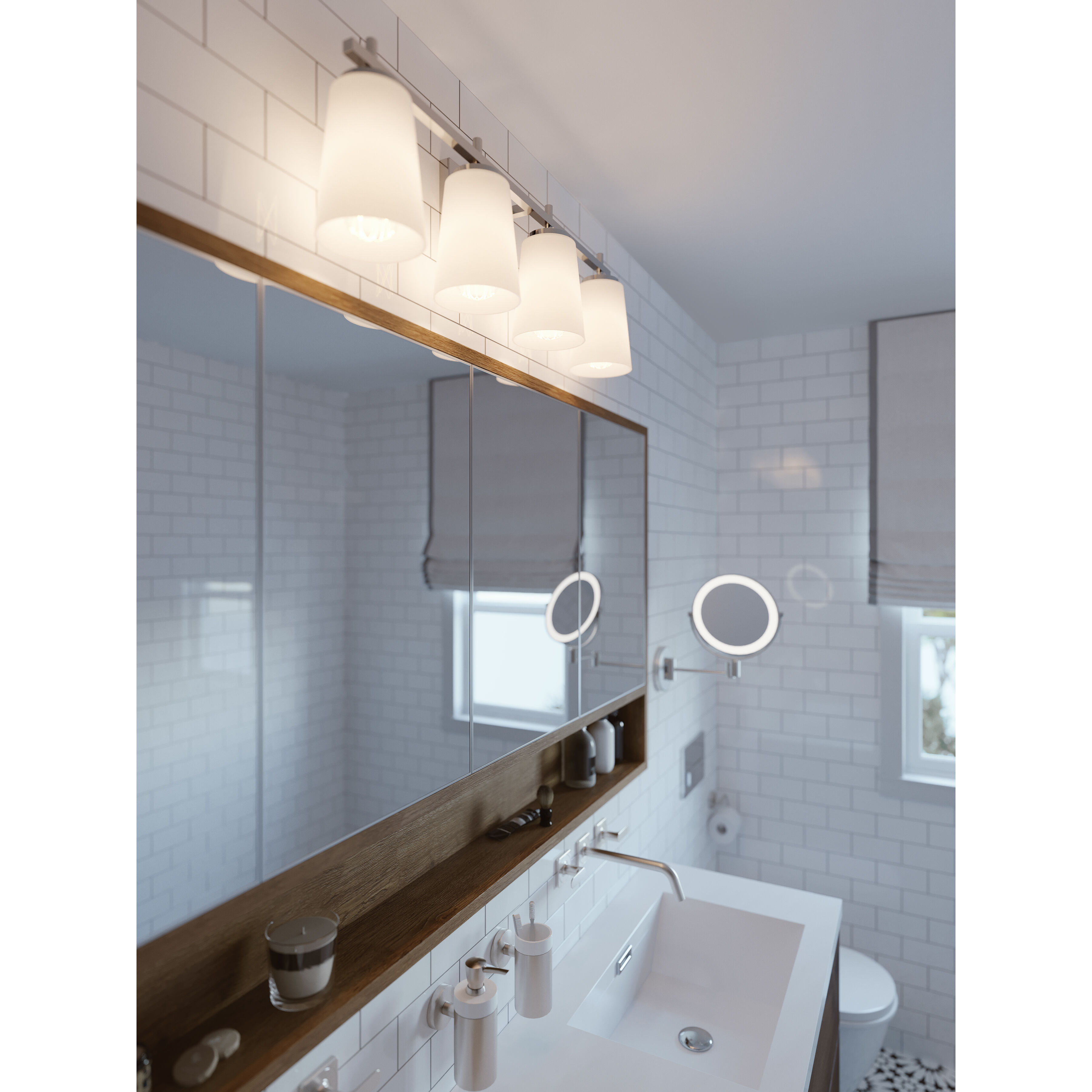 Joanna 4 Light 32 inch Satin Nickel Vanity Light Wall Light