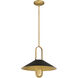 Goldenridge 1 Light 15 inch Legacy Brass and Dark Matte Black Pendant Ceiling Light
