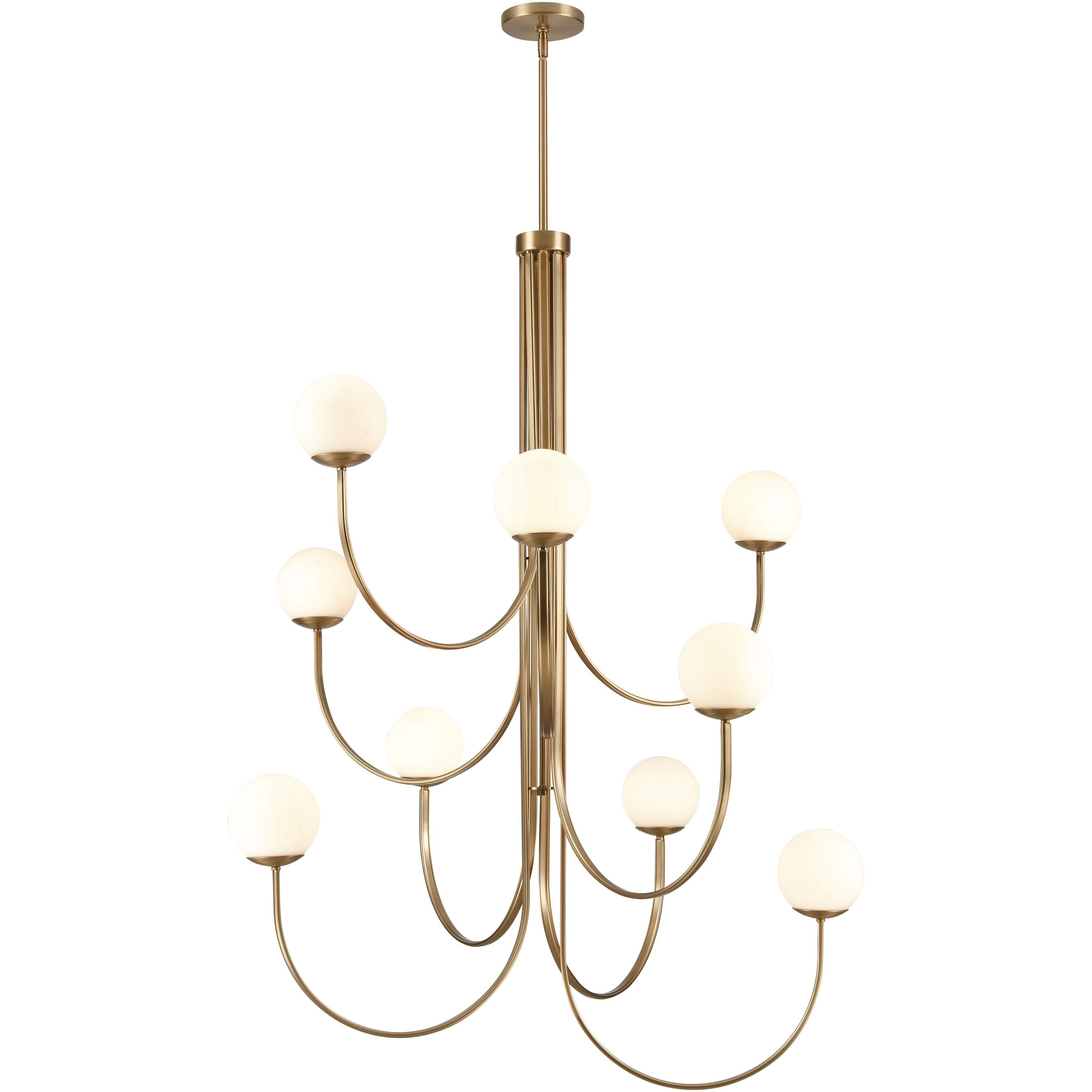 Caroline 9 Light 43.5 inch Brushed Gold Chandelier Ceiling Light