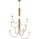 Caroline 9 Light 43.5 inch Brushed Gold Chandelier Ceiling Light