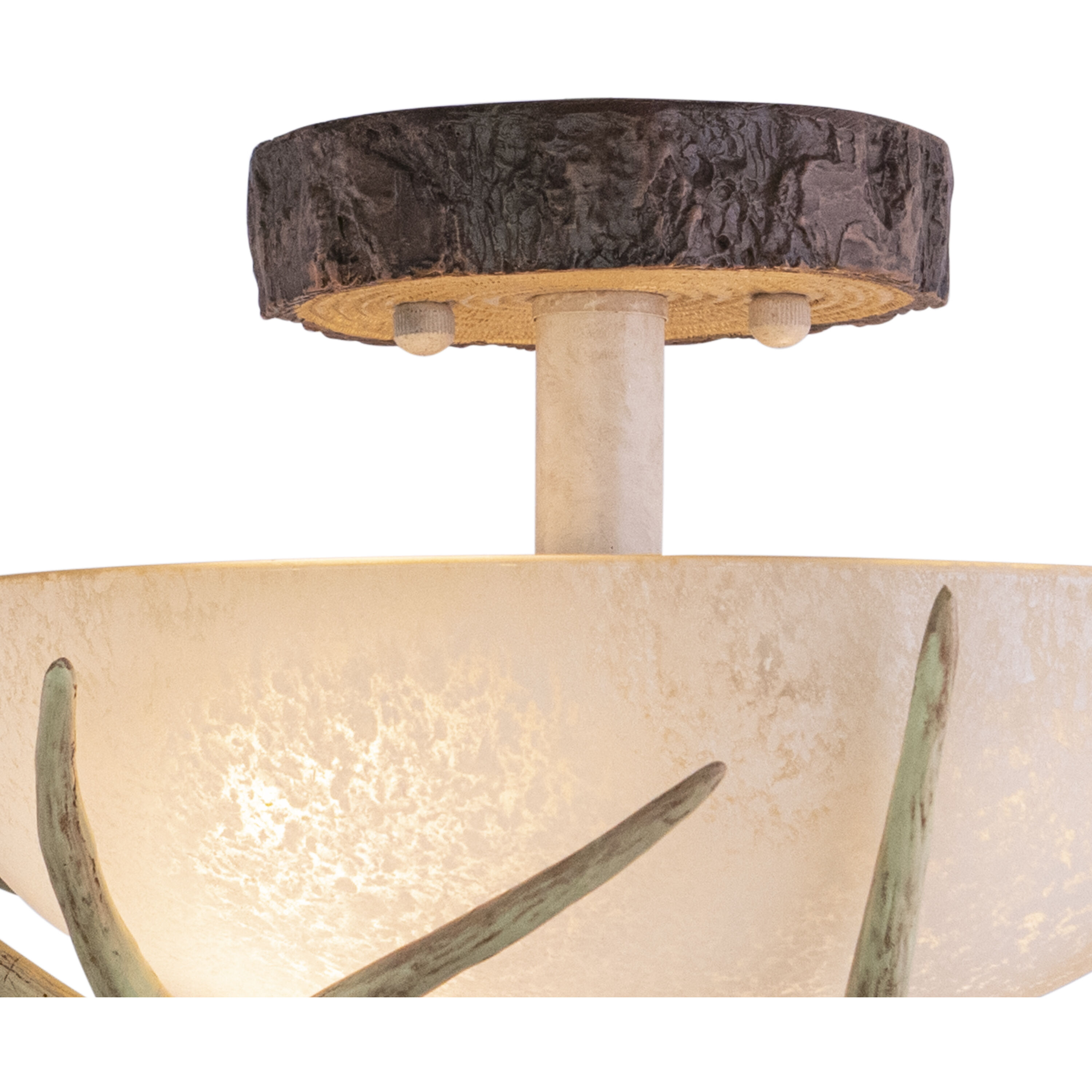 Lodge LED 12 inch Noachian Stone Semi-Flush Mount Ceiling Light