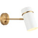 Cilindro 1 Light 4.75 inch Aged Gold Brass and White Wall Sconce Wall Light