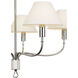 Amber Lewis Griffin LED 31 inch Polished Nickel and Parchment Leather Chandelier Ceiling Light
