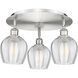 Norfolk 3 Light 17.5 inch Satin Nickel Flush Mount Ceiling Light in Clear