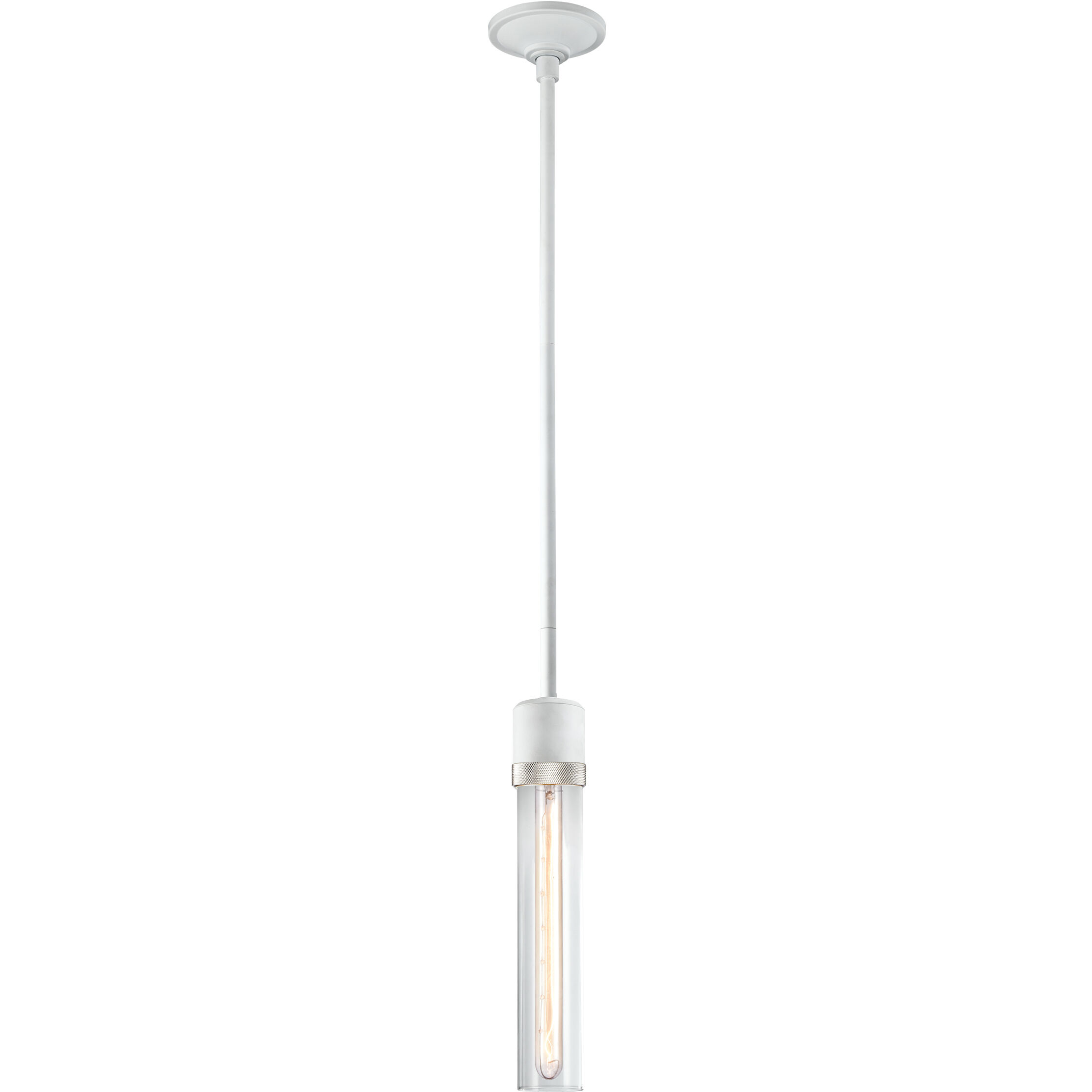 Zigrina 1 Light 5.13 inch Matte White with Polished Nickel Pendant Ceiling Light