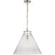 Thomas O'Brien Katie LED 20 inch Polished Nickel Conical Pendant Ceiling Light in Clear Glass, Large