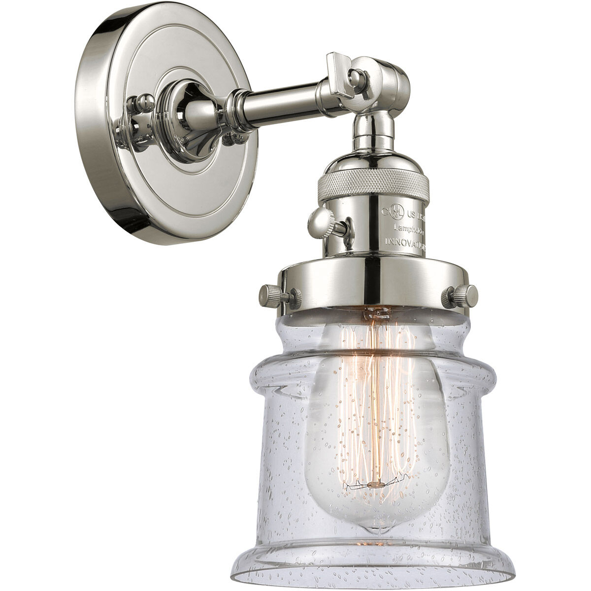 Franklin Restoration Small Canton LED 6.5 inch Polished Nickel Sconce Wall Light, Franklin Restoration