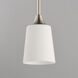 Hudson 1 Light 4.75 inch Satin Nickel Mini Pendant Ceiling Light in Satin White