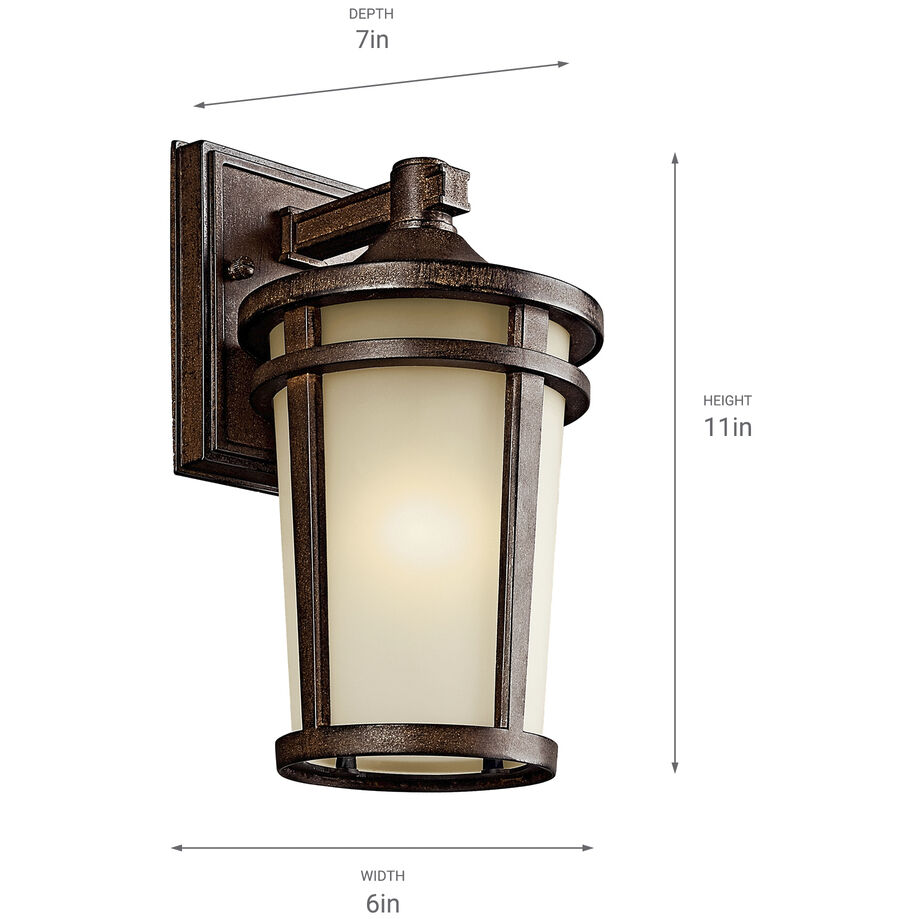 Atwood 1 Light 11 inch Brown Stone Outdoor Wall, Small