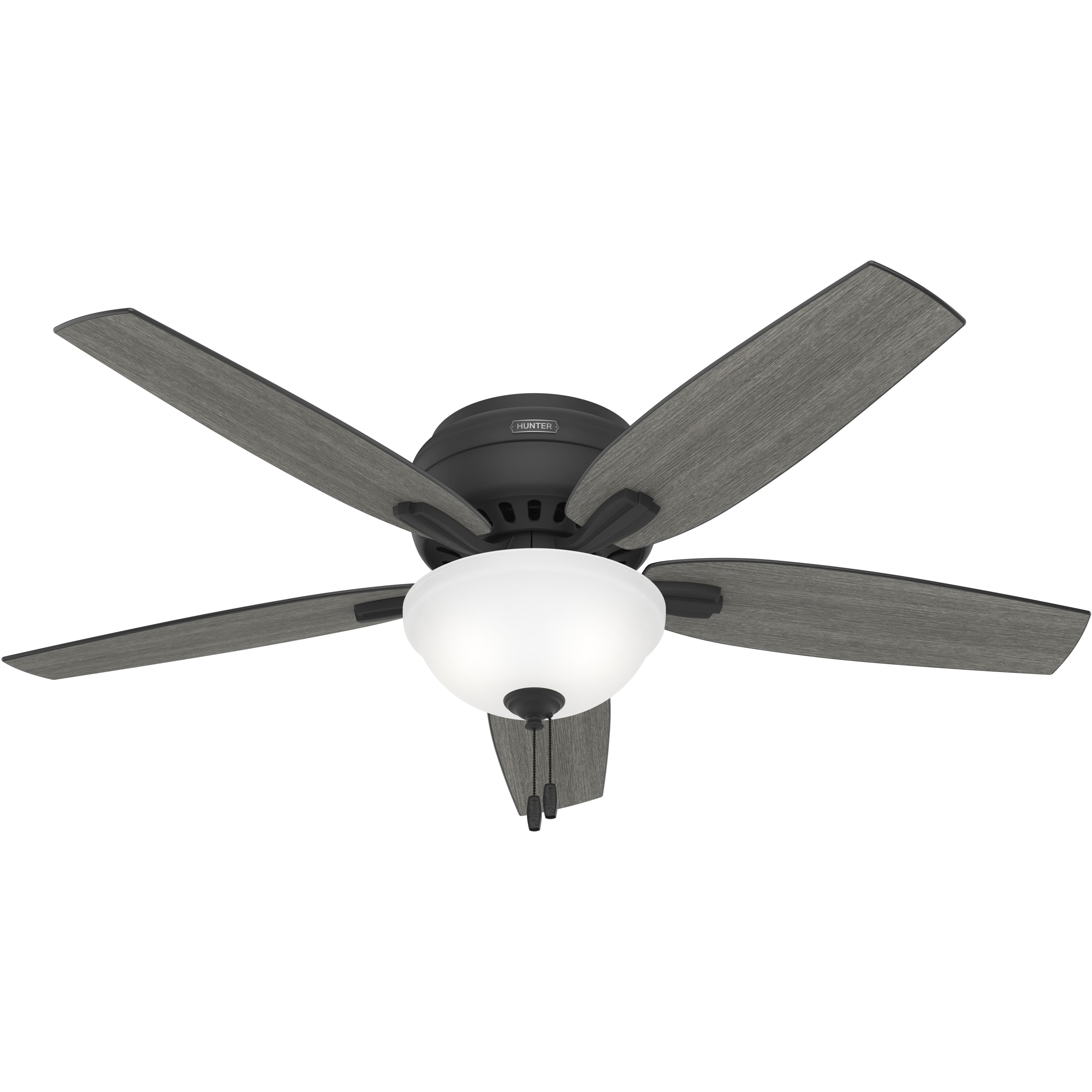Newsome 52 inch Matte Black with Dark Gray Oak/Matte Black Blades Ceiling Fan