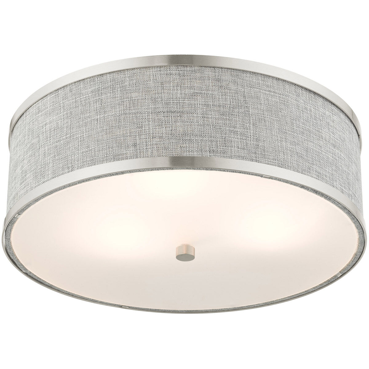 Park Ridge 3 Light 15 inch Brushed Nickel Semi Flush Ceiling Light 