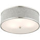 Park Ridge 3 Light 15 inch Brushed Nickel Semi Flush Ceiling Light 