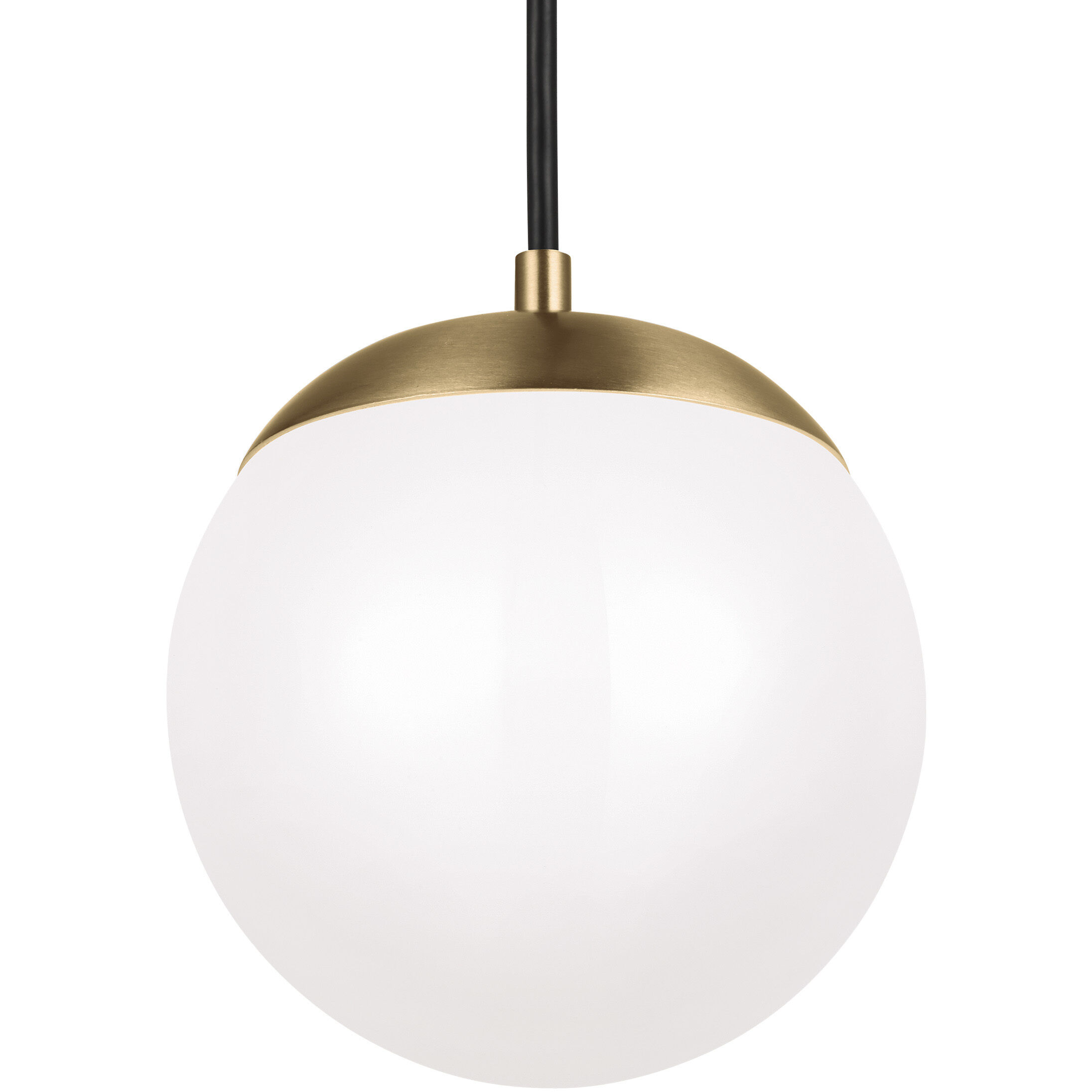 Leo - Hanging Globe LED 8 inch Satin Brass Pendant Ceiling Light